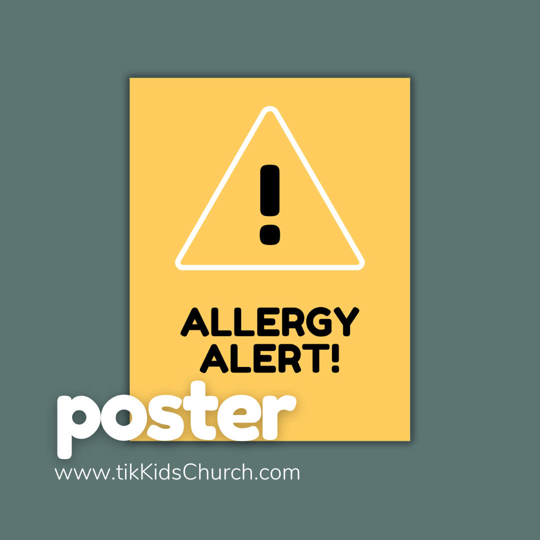 Allergy Alert Classroom Poster (Printable) | Reusable Church & Sunday School Safety Sign