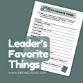 My Favorite Things: Kids Ministry Volunteer Questionnaire
