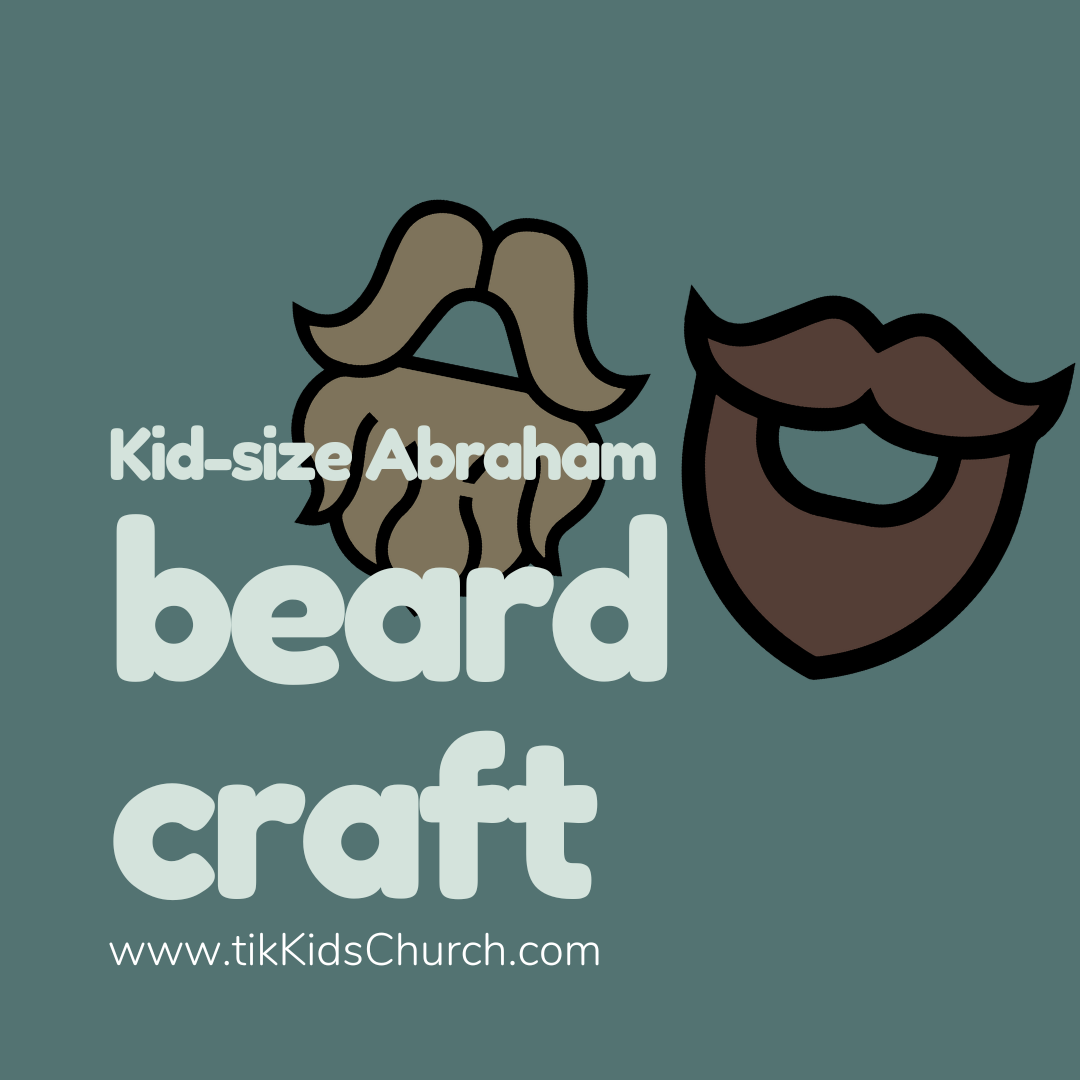 Beard craft for kids with text and website URL on a teal background
