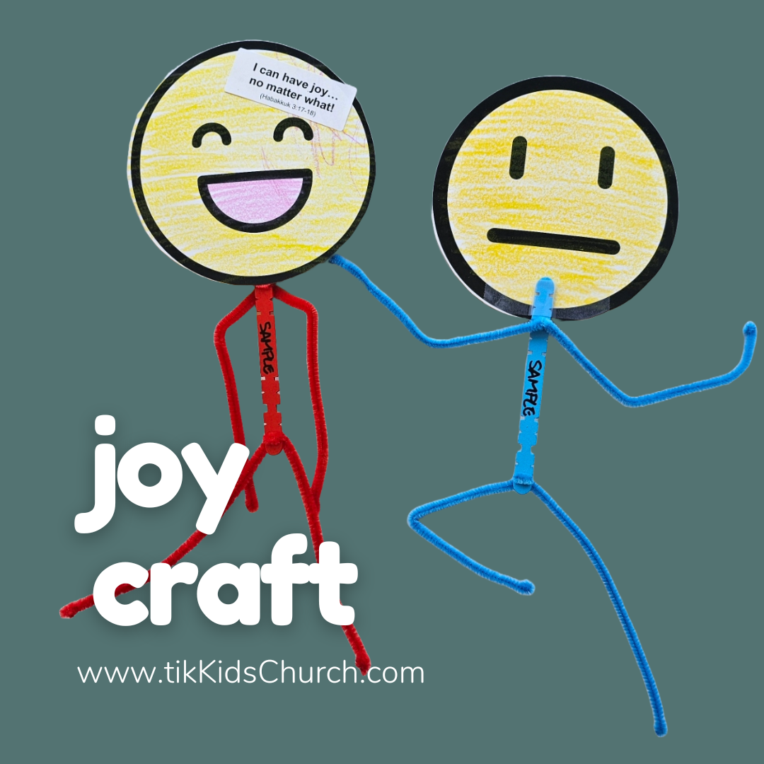 Two stick figures with smiley faces, one happy and one sad, on a teal background with 'joy craft' branding.
