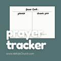 Prayer tracker with 'please' and 'thank you' sections on a teal background