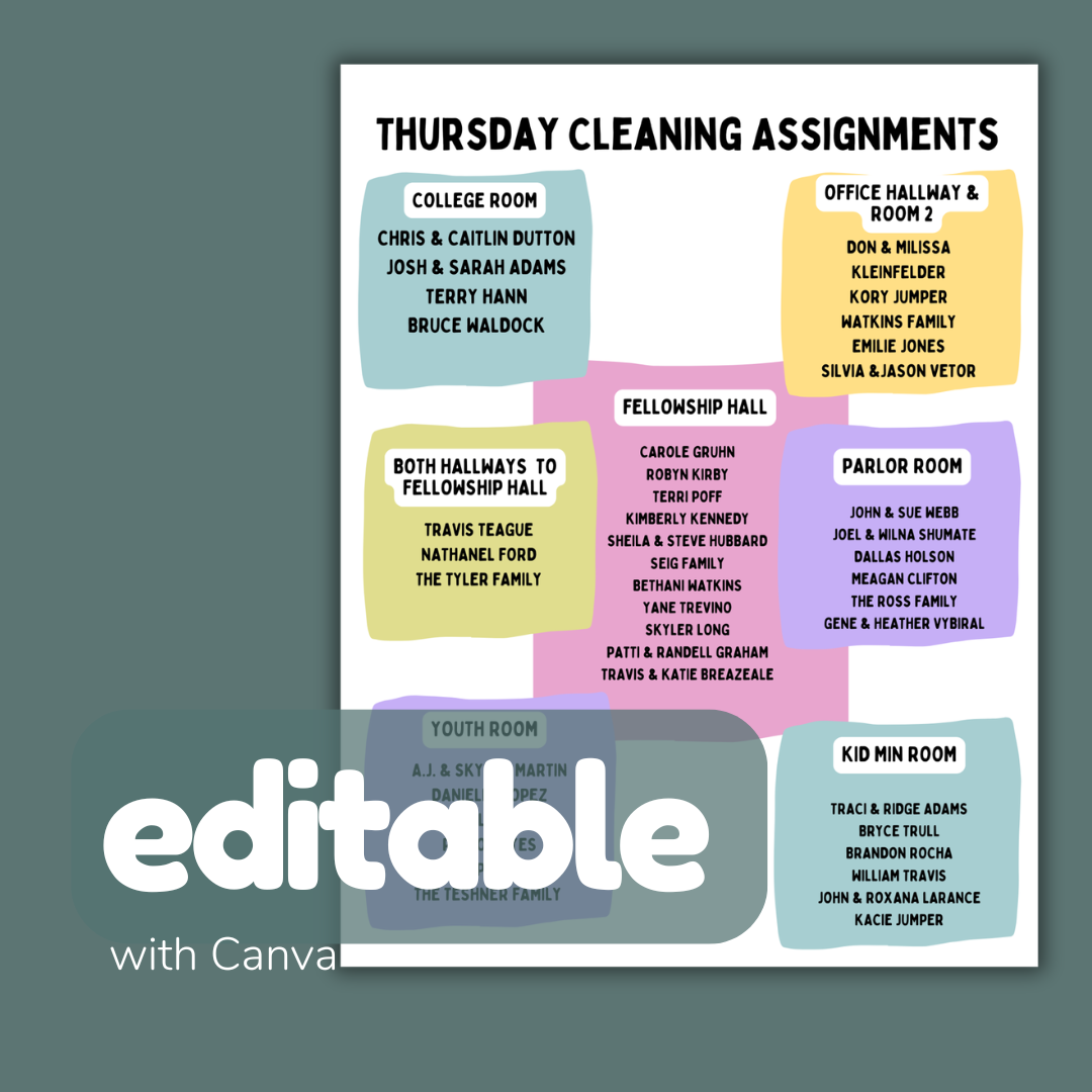 VBS Cleanup Checklist Template (Editable Canva) | Volunteer Cleaning List | End of VBS Breakdown & Reset Guide