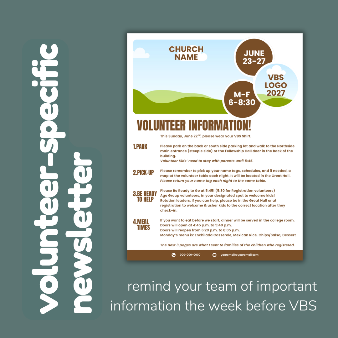 VBS Newsletter Template Canva | Editable Parent Letter | Vacation Bible School Communication